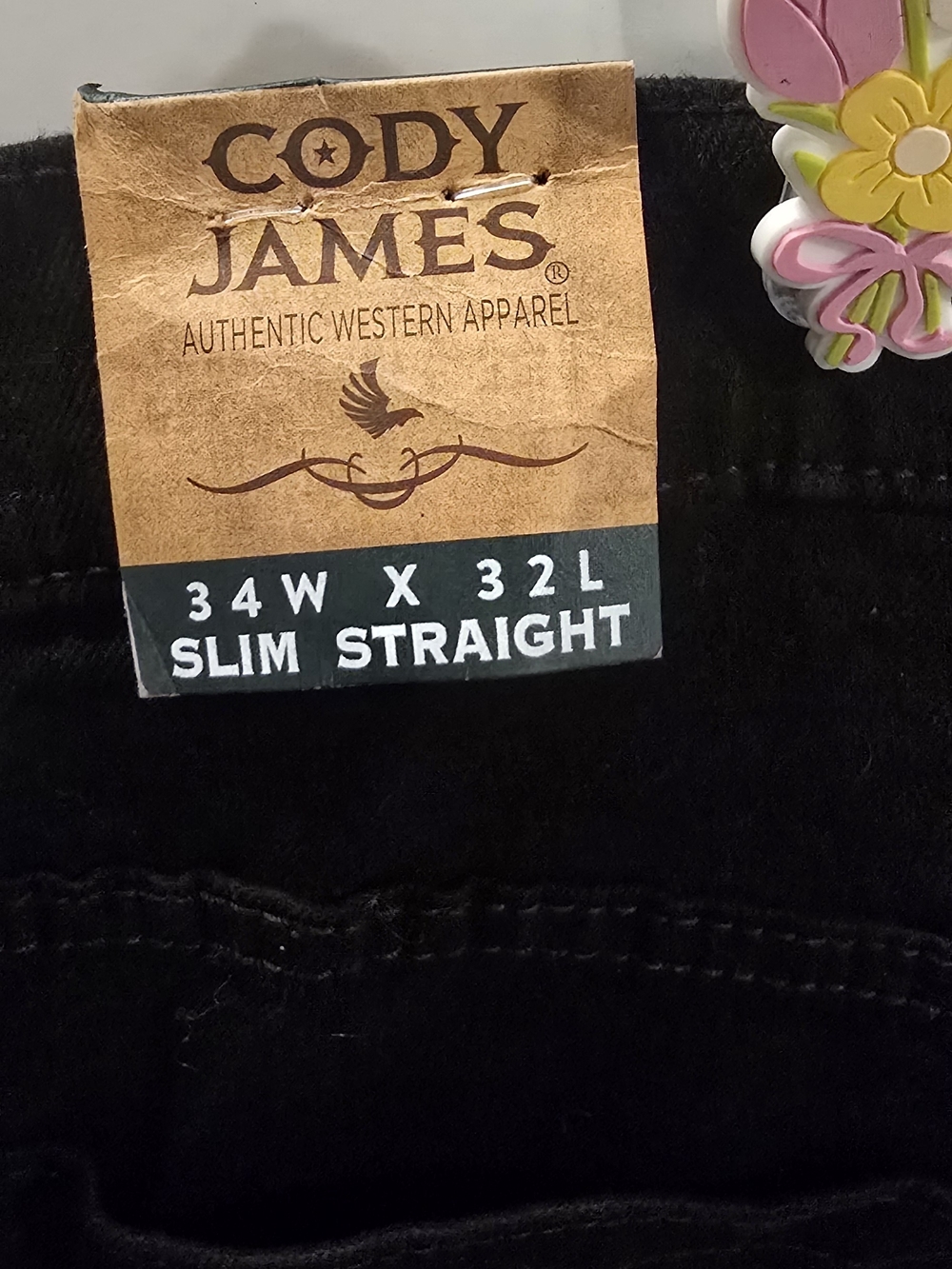 Men's Slim Straight Black Jeans - Sleek Everyday Wear - Picture 5 of 5
